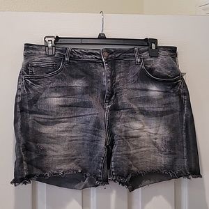 Judy Blue Gently worn black wash jean short cut offs